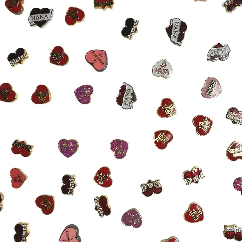 Lot 120+ Locket Charms Heart-Shaped Love Family Mom Dad Son Daughter Nana
